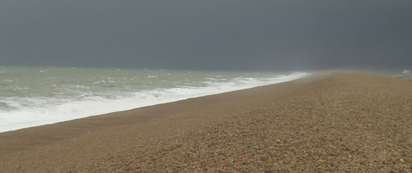 Black sky over Chesil